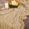 YMHPRIDE 6 Pack Cheesecloth Table Runner, Beige, 90x300cm Light Brown