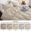Bedsure 100% Washed Cotton Duvet Cover Queen - Beige Minimalist