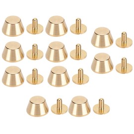 10Pcs Brass Feet Nailhead Purse Handbag Luggage Flat Stud Rivet DIY Purse Collar Belt Shoes Case