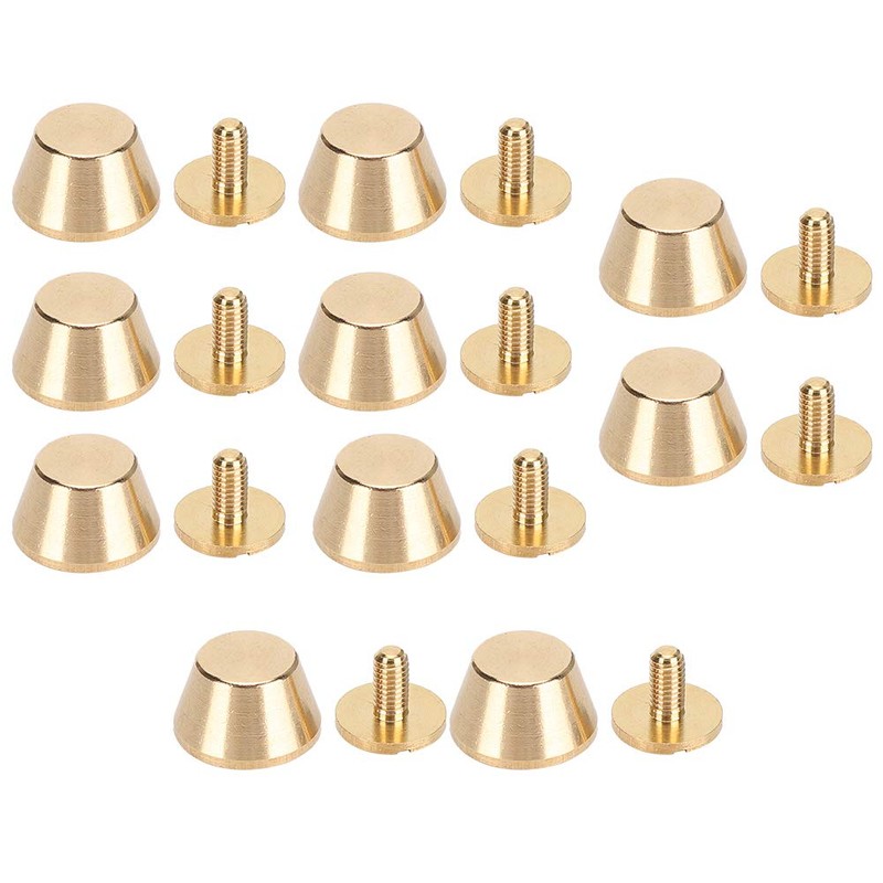10Pcs Brass Feet Nailhead Purse Handbag Luggage Flat Stud Rivet