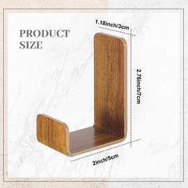 Weewooday 4 Pieces Headphone Hanger Holder Desk Adhesive Headphone Hook Wall Mount Headset Stand Acrylic Holder with Glues for General Purpose Game Earphone (Wood Grain Color)