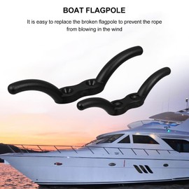 Toddmomy 2pcs Rope Tie Rope Cleat Hook Flagpole Mounting Hook Flagpole Cleat Hook Flag Pole Rope Flagpole Hook Fixing Hook Boat Cleat Hardware with Mounting Screws