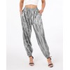 heipeiwa Women's Metallic Pleated Sequin Shiny Joggers Pants Party Club