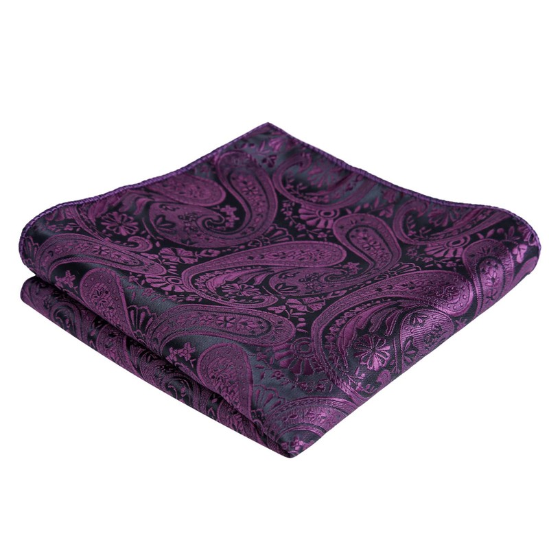 Alizeal Mens Classic Paisley Bow Tie, Hanky and Cufflinks Set,