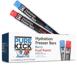 Pure Kick Freezer Bars, 5.5 oz, Hydrating Ice Pops, Naturally Flavored with Other Natural Flavors, Berry and Fruit Punch, 45 Count