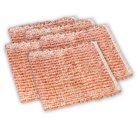 Oppaha - Scouring Pad for Stainless Steel - Removes Incrustations and Polishing without Scratching - Brass Fibre Pack of 5