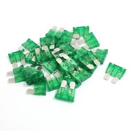 sourcing map 30 Pcs 30A Car SUV Plug in Blade Fuse Green