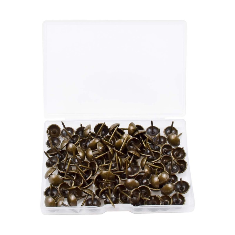 100 Pcs Drawing Pins Brass Thumb Tacks Map Tacks Brown