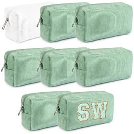 8PCS Bridesmaid Proposal Gifts Corduroy Makeup Bag Bulk for Wedding Party Favors Bachelorette Party Decorations Toiletry Organizer Bag Cosmetic Case Gift