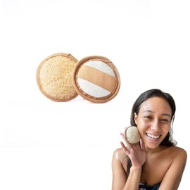 Loofahcrafts Loofahcrafts Loofah Sponge 2x Face Exfoliating Pads Natural Egyptian Loofah Pads Face Cleansing Exfoliating Pad Loofah Cucumber Loofah Pumpkin Face Shower Bath Skincare Scrub Sponge Washable