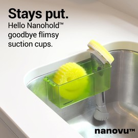 Nanohold Kitchen Sink Caddy with Strong Hold and Easy Install - Kitchen Sink Organizer with Drainage Holes - Soap Sponge, Dishwashing Tools and Dish Brush Holder - Home Accessories by Nanovu