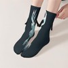 Xmkltbz 1 Pair Soft Socks Black Holding Hands, Compression Knee