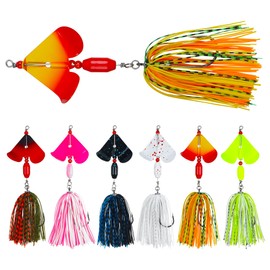 Spinnerbait Fishing Lure Buzzbaits Bass Jig Lures Multi-Color Bass Fishing Hard Metal Spoon Spinner Bait Kit for Trout Salmon 6 Packs