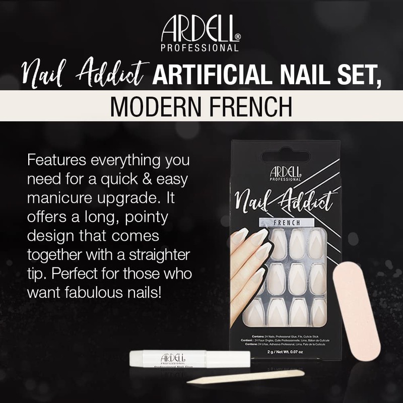 Ardell Nail Addict Artificial Nail Set, Modern French