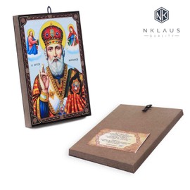 NKlaus Icon Saint Nicholas 9.7 x 13.5 x 1.2 cm Christian Icon Orthodox from Greece 60019