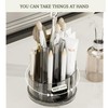 TEJDNLHMS Makeup Brush Holder Organizer with Clear Lid 360 Rotating