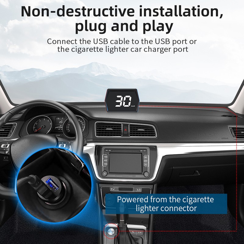 Head Up Display, GPS Speedometer Universal Car Heads-up Display 3