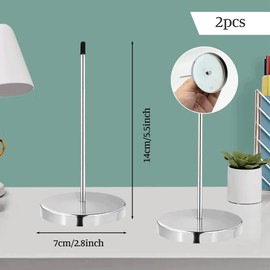 2 Pack Metal Receipt Spikes - Silver Paper Memo Holder, Straight Rod Bill Spike with Round Base, Safe & Durable, Ideal for Restaurant, Kitchen, Hotel, and Office