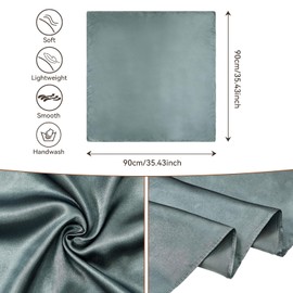 American Trends Wild Rag Cowboy Scarf for Men 35 Inch Western Head Scarf Silk Feeling Cowboy Scarves Neck Bandana Dark Gray