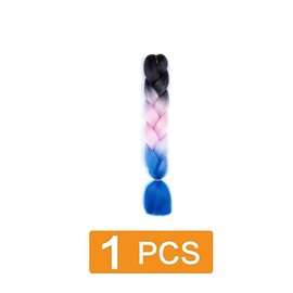 prinfantasy Hair Extensions Ombre Hair High Temperature Synthetic Afro Hair Extensions for Braiding Crochet Twist Hair Extension Black Mixed Pink to Bule Hair,GBBZ090