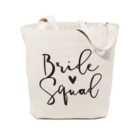 The Cotton & Canvas Co. Bride Squad Wedding, Beach, Shopping and Travel Resusable Shoulder Tote and Handbag