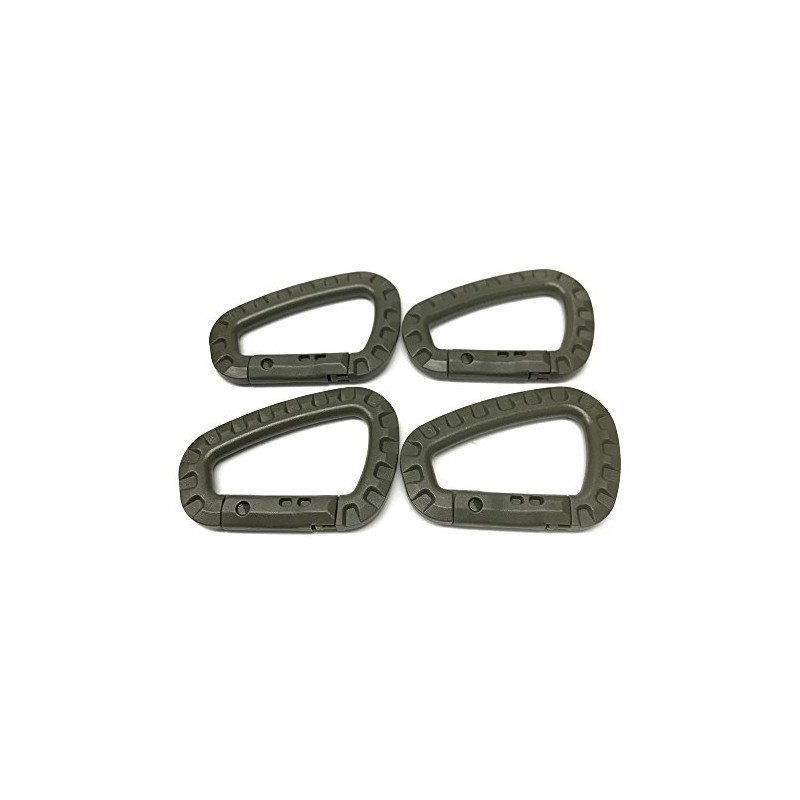 Rebias NS-MILI-CARA4-GR Tactical D-Shaped Accessory Keychain Hook Lock Military Carabiner