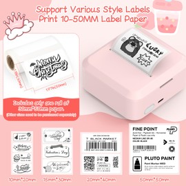 HUIJUTCHEN Portable Bluetooth Label Maker Machine with 30x50 mm Tape, Compact & Wireless Mini Label Printer Thermal Label Maker for Home, Office, Kitchen, Compatible with iOS & Android