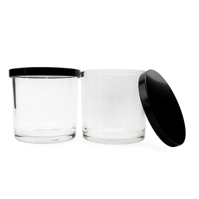 Darware 16oz Empty Candle Jars with Metal Lids (4-Pack), Fancy