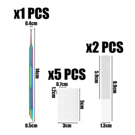 1 Piece Cuticle Pusher, 5 Pieces Of Sandpaper, 2 Pieces Of Nano-Slip Strips, Metal Bevel Cuticle Remover, Manicure Tool Set