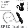 Spooky Halloween Shower Curtain Hooks: Black Cat Decorative Rings, 12Pcs
