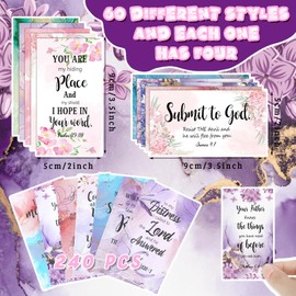 Estune 230 Pcs Bible Verse Cards with Full Scripture Bulk Mini Prayer Cards Women Men with Assorted Motivational Inspirational Gospels Quote Bulk for Friend Religious Christian Gift(Bright Style)