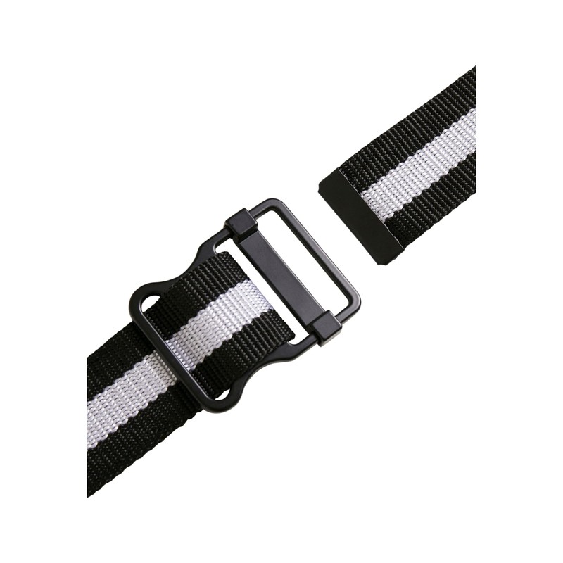 Urban Classics Easy Belt with Stripes, Black/White, S/M