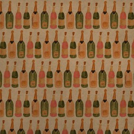 Classy Champagne Celebration Pattern Premium Kraft Roll Gift Wrap Wrapping Paper
