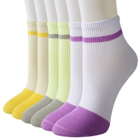 Dlunsy Women's Cotton Low Cut Socks Lightweight Soft Ankle Socks Athletic Socks 6 Pairs