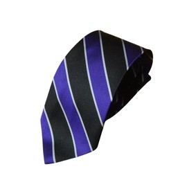 FNA Fashions Mens Classic Slim Skinny Satin Ties Adult Wedding Fancy Party Solid Plain Necktie (Black/Purple Striped, One Size)