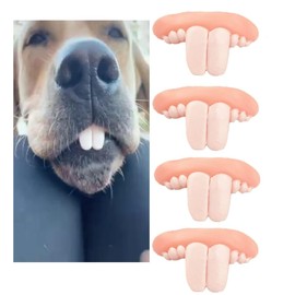 Gryshanyun Fake Teeth Braces, Dog Toys, Holiday Pet Supplies, Dog Toys with Teeth Accessories, Funny Dog Christmas Costume Suitable (4PCS)