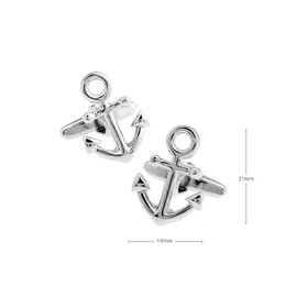 MRCUFF Anchor Pair Cufflinks in a Presentation Gift Box & Polishing Cloth