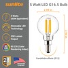 Sunlite 80789-SU LED G16.5 G16 1/2 Filament Style Globe Light