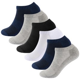 The Essentials Wardrobe 6PK Ladies Half Terry Trainer Socks - UK 4-8/EU 37-42 - Assorted