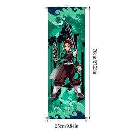PQKL-party Demon Slayer Poster Tanjiro Poster Anime Demon Slayer Tanjiro 70×25cm für Wanddekoration Rollbild für Wanddekoration Raumdekoration