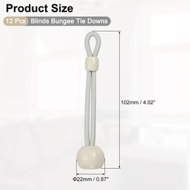 sourcing map 12Pcs 4" Bungee Tie Downs, Sun Shade Tie Down Straps Replacement Parts, Universal Elastic Rope for Exterior Roller Shade, Outdoor Indoor Blinds, Beige