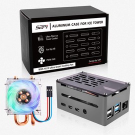 GeeekPi Raspberry Pi 4 Aluminum Case with ICE Tower Cooler, Raspberry Pi 4 Case with 4010 Ultra-Quiet PWM Cooling Fan,Raspberry Pi 4 Heatsinks,Compatible with Raspberry Pi 4 Model B 2GB 4GB 8GB
