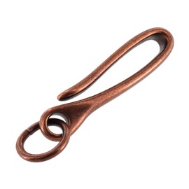 Buckleguy.com B7498 Antique Copper, Fish Hook Key Chain, Solid Brass-LL