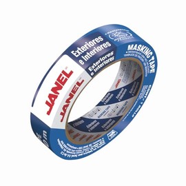 Janel | Cinta Masking Tape Azul | Ideal para Pintores, Decoración y Manualidades | Interiores y Exteriores | Paredes y Superficies Sensibles | Corte Limpio y Preciso | 18mm x 50m