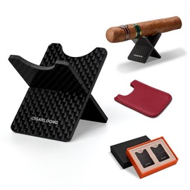 CLZOONG Cigar Stand Fibre Cigar Holder Removable Portable Travel Cigar Rest (Black)