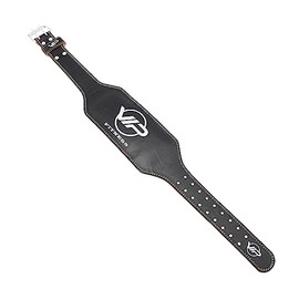 ViP Basics Leather 6” Width Weight Lifting Belt Adjustable With Padded Lumbar Back Support Bodybuilding Functional Training Powerlifting Deadlifts Workout Squats, 6” Width, Small