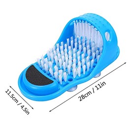TOSAMZOO TOSAMZOO Magic Feet Cleaner Simple Foot Scrubber Feet Shower Spa Easy Feet Cleaning Brush Exfoliating Foot Massager Slipper for Unisex Adults, 1 Pc (Blue)