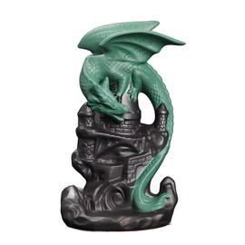 kiss me Dragon Incense Burner,Incense Waterfall Burner,Backflow Incense Burners,Backflow Incense Cones with 20 Pcs Free Incense Cones for Home Office Decor Yoga Meditation Dragon Ornament (Green)