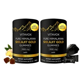 Shilajit  Gomitas 2 Pack    | Energía, Vitalidad y Memoria | 60 Gominolas por Frasco | Suplemento Natural