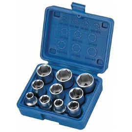 Socket Spanner Inserts Spanner Socket with Inch SAE Sizes 1/2 Inch Drive 10 Pieces Includes Robust Plastic Box